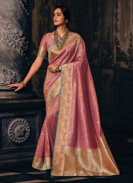 Dark Pink Colour Tantra Pankh New Heavy Meena Tissue Festive Wear Saree Collection 2701